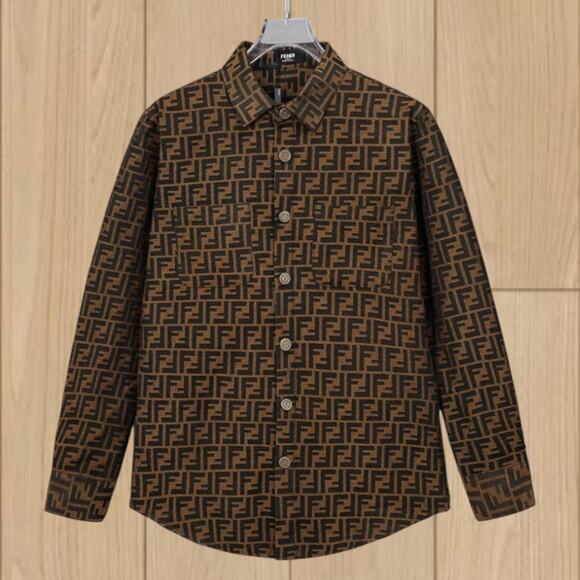 Men's Fendi Classic Shirt Brown - Picture 1 of 4